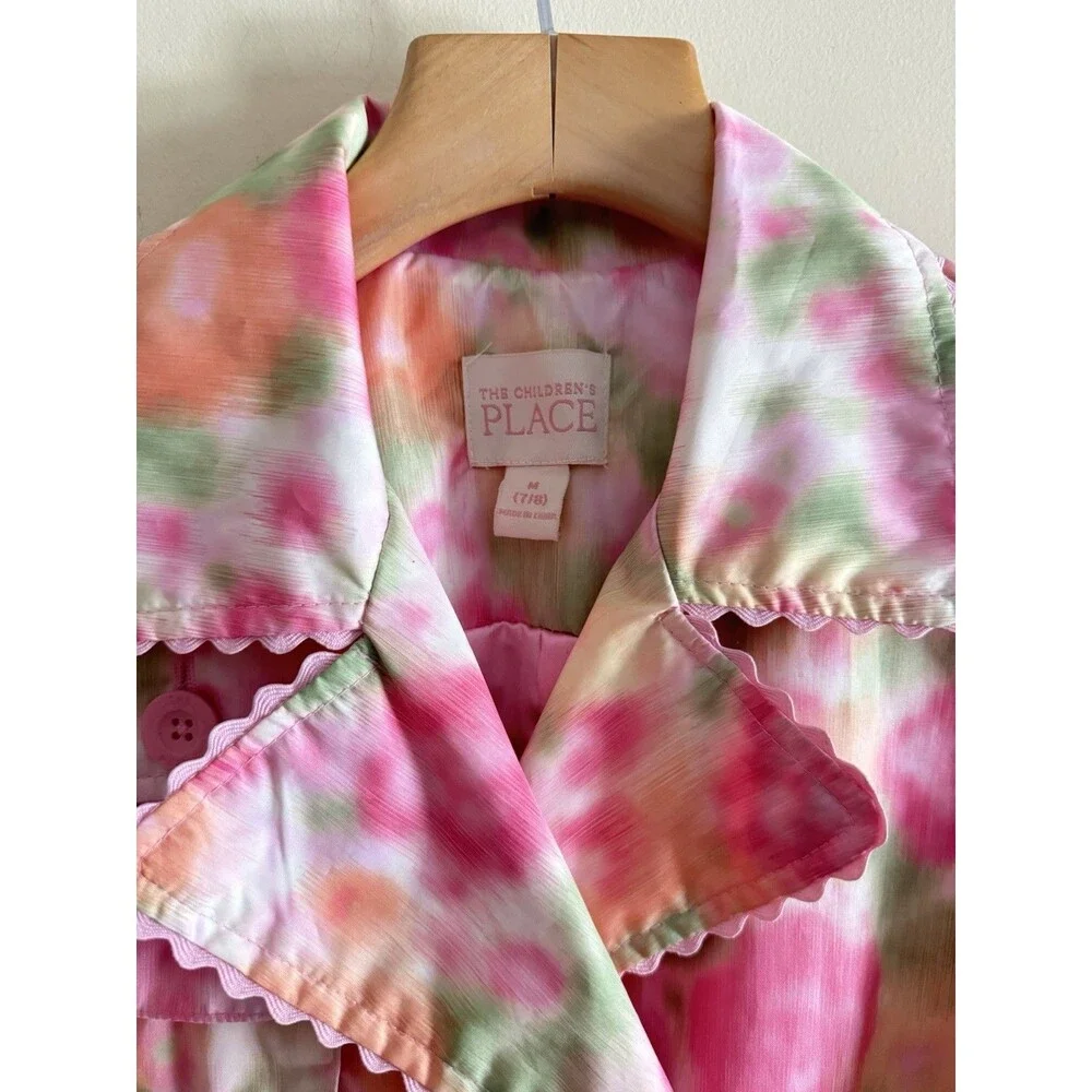 The Children's Place Size M 7/8 Floral Peacoat Vintage Girls Kids Dress Jacket